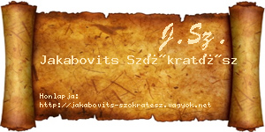 Jakabovits Szókratész névjegykártya